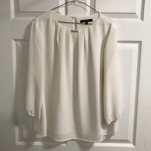 Alex Marie Women's Long Sleeve Flowy White Blouse XL